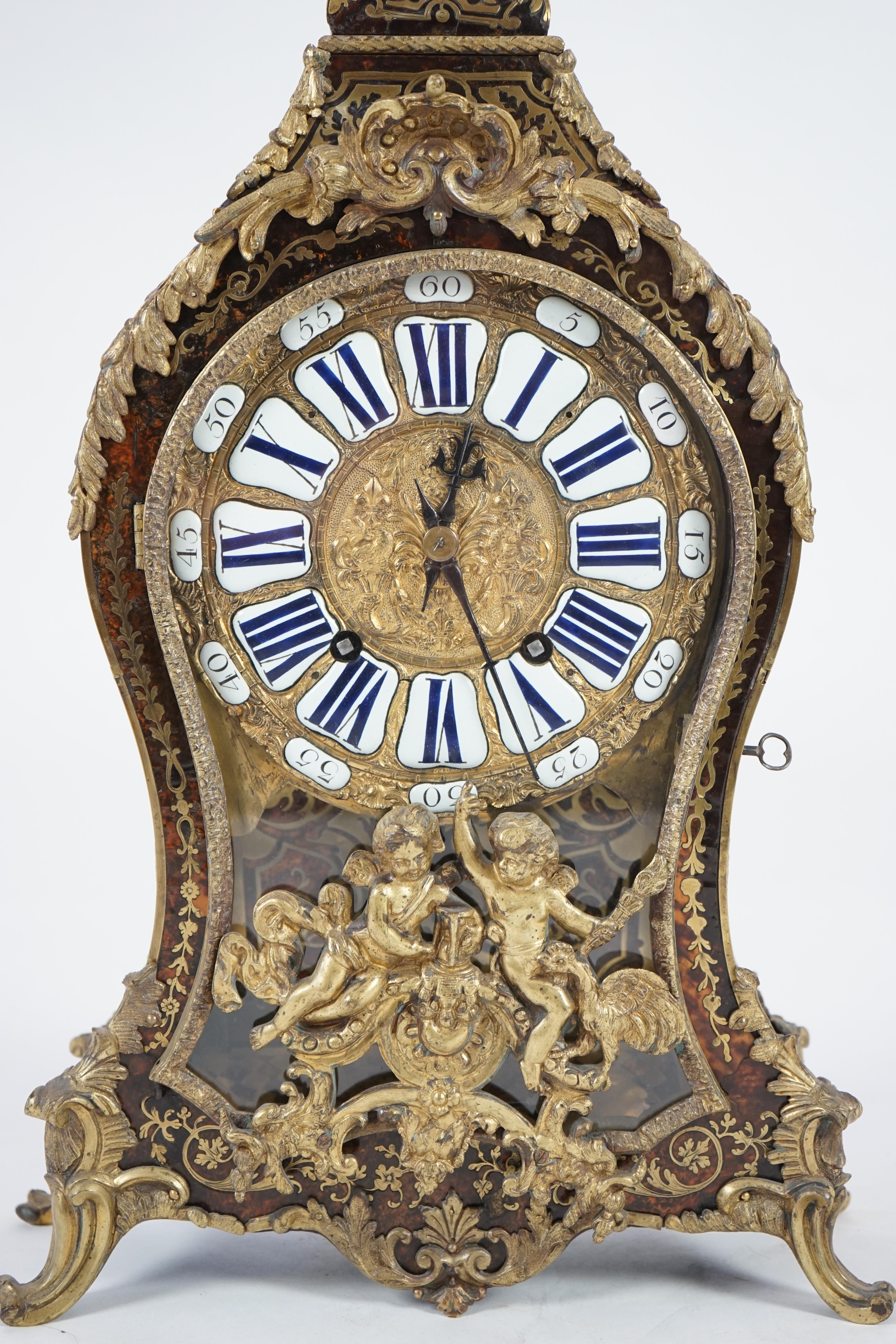 A Louis XV boulle work bracket clock